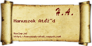 Hanuszek Atád névjegykártya
